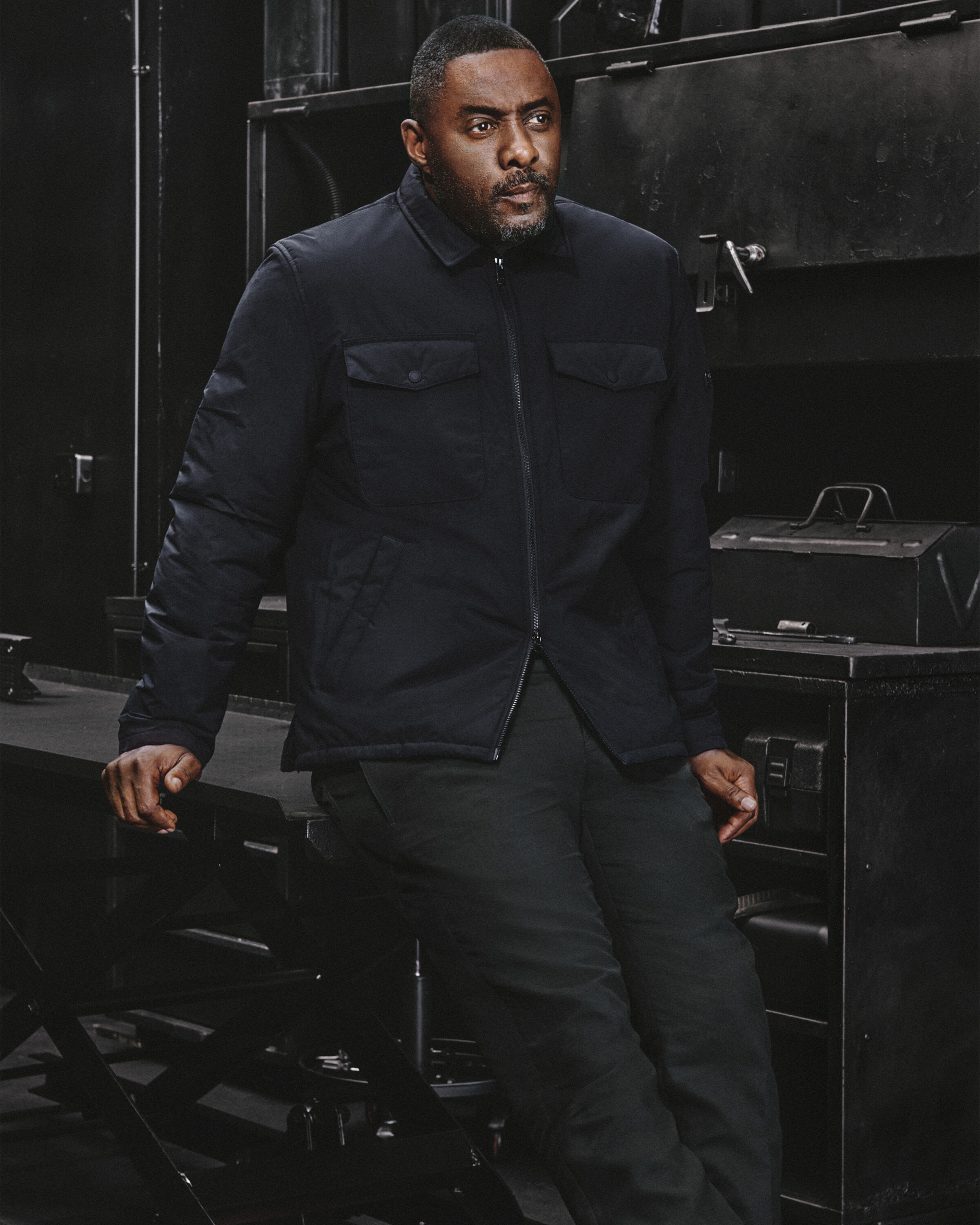 Idris Elba wearing the Distill Quilted Jacket