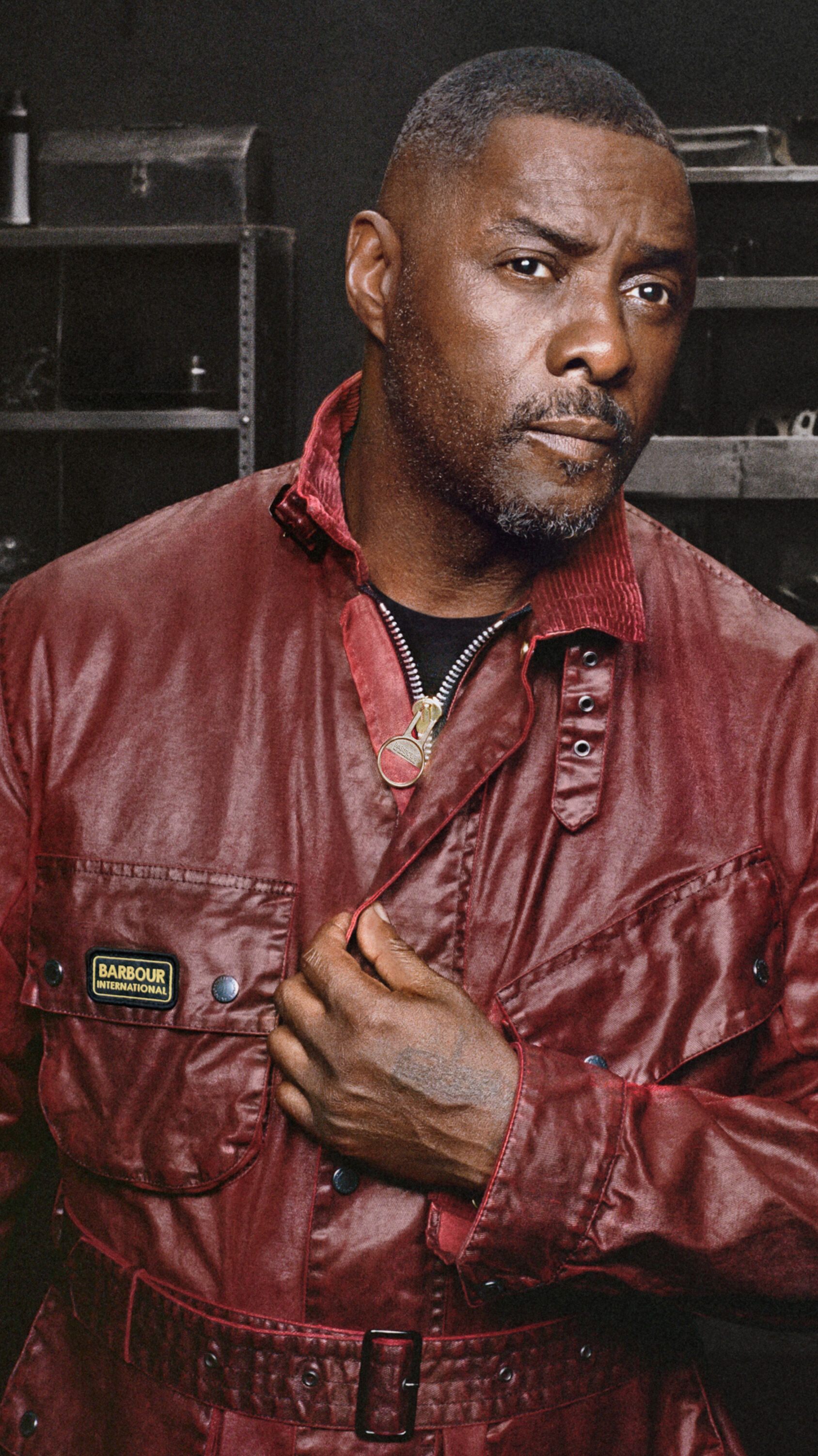 Idris Elba wearing the 90th Anniversary Distressed A7 Jacket