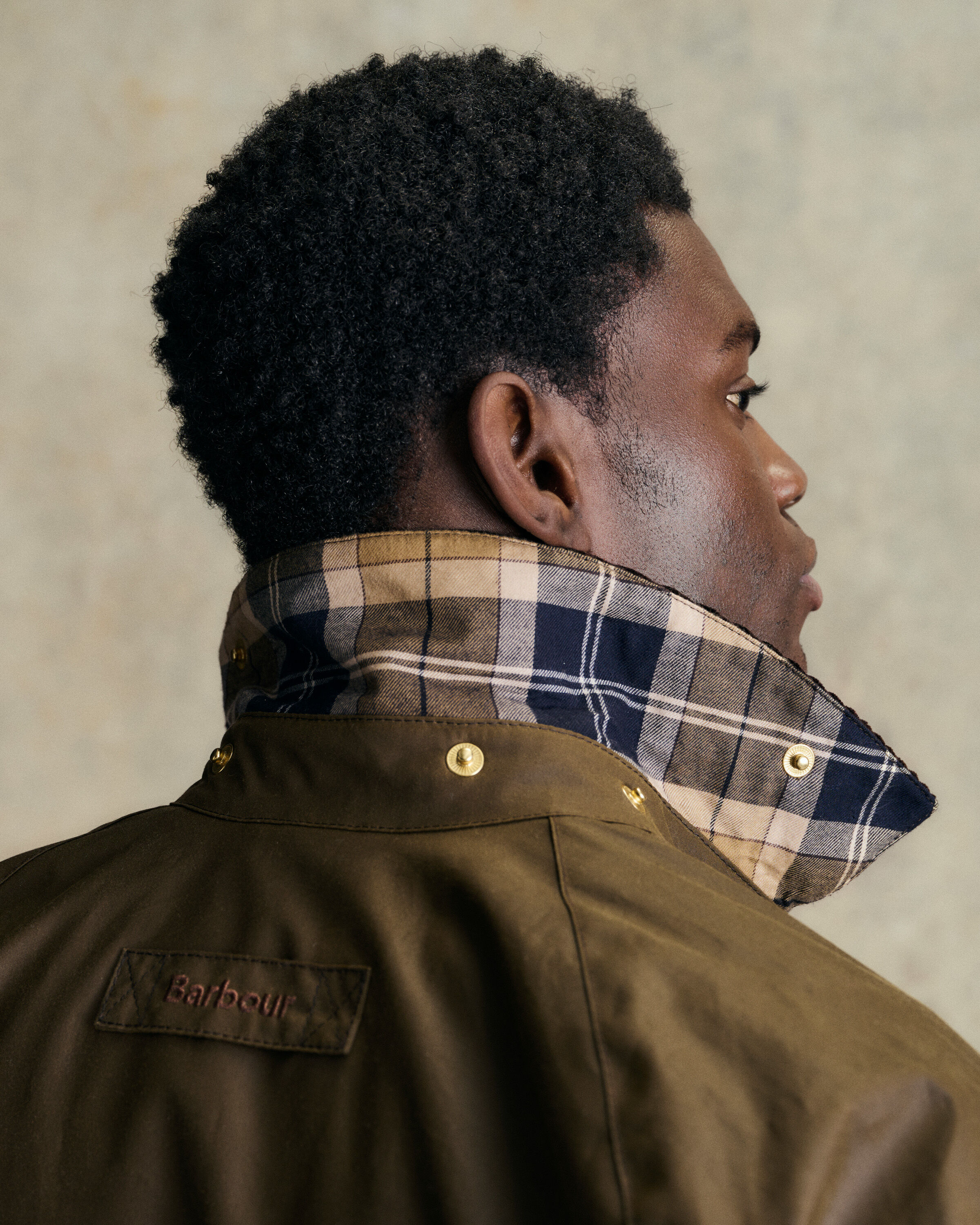 Birchwood Tartan collar detail