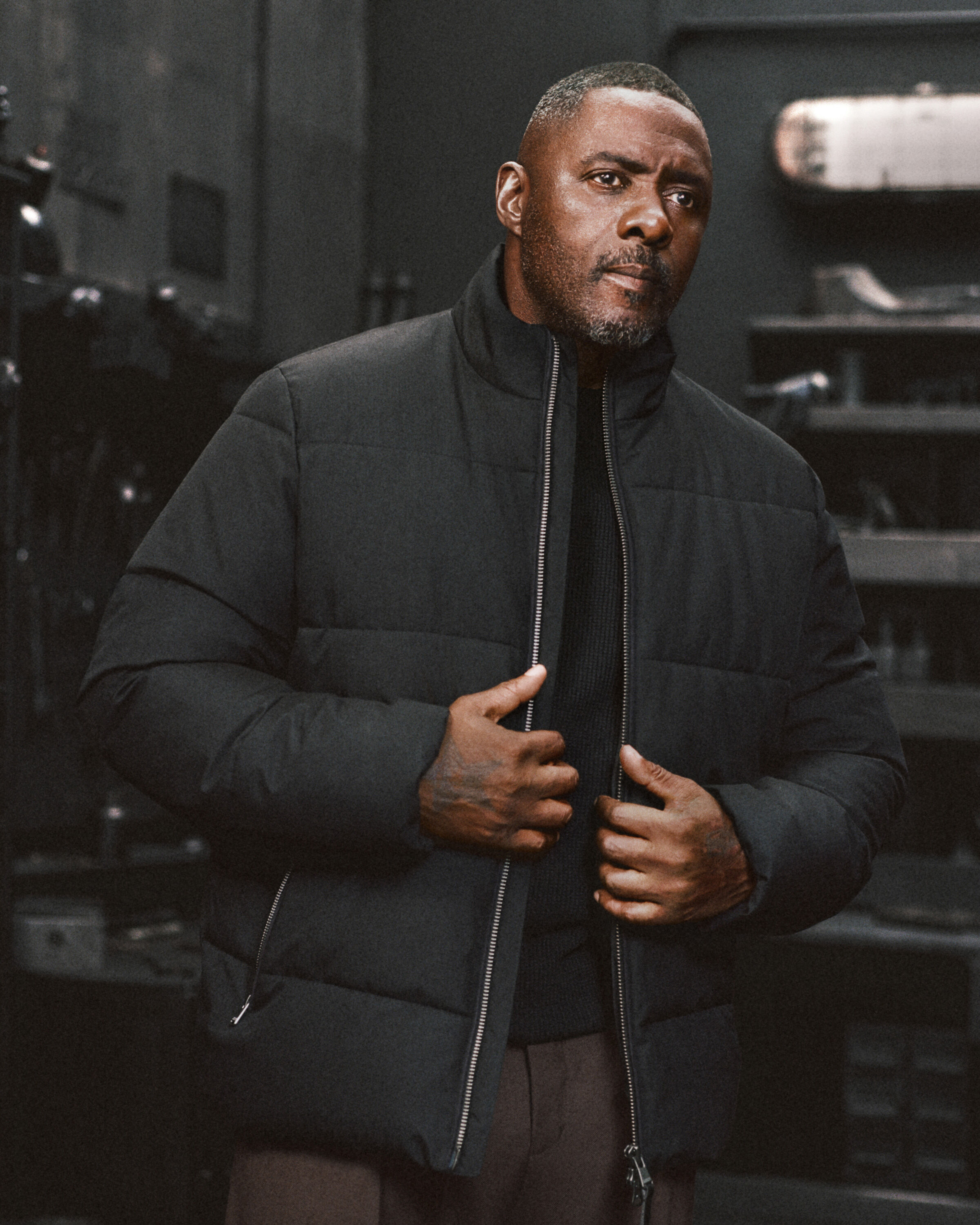 Idris Elba wearing the Tour Puffer Jacket