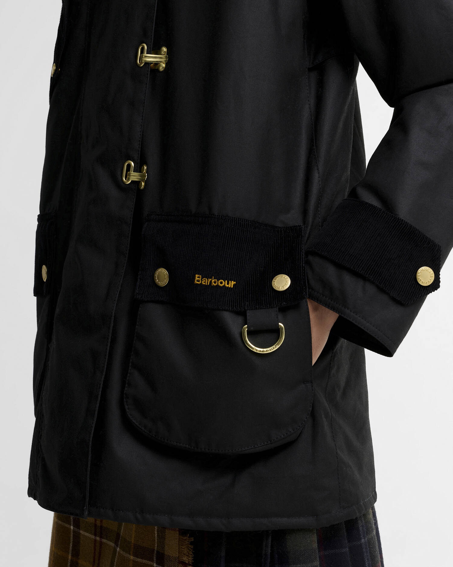 Felton Waxed Jacket Black/Mixed Tartan image number 5