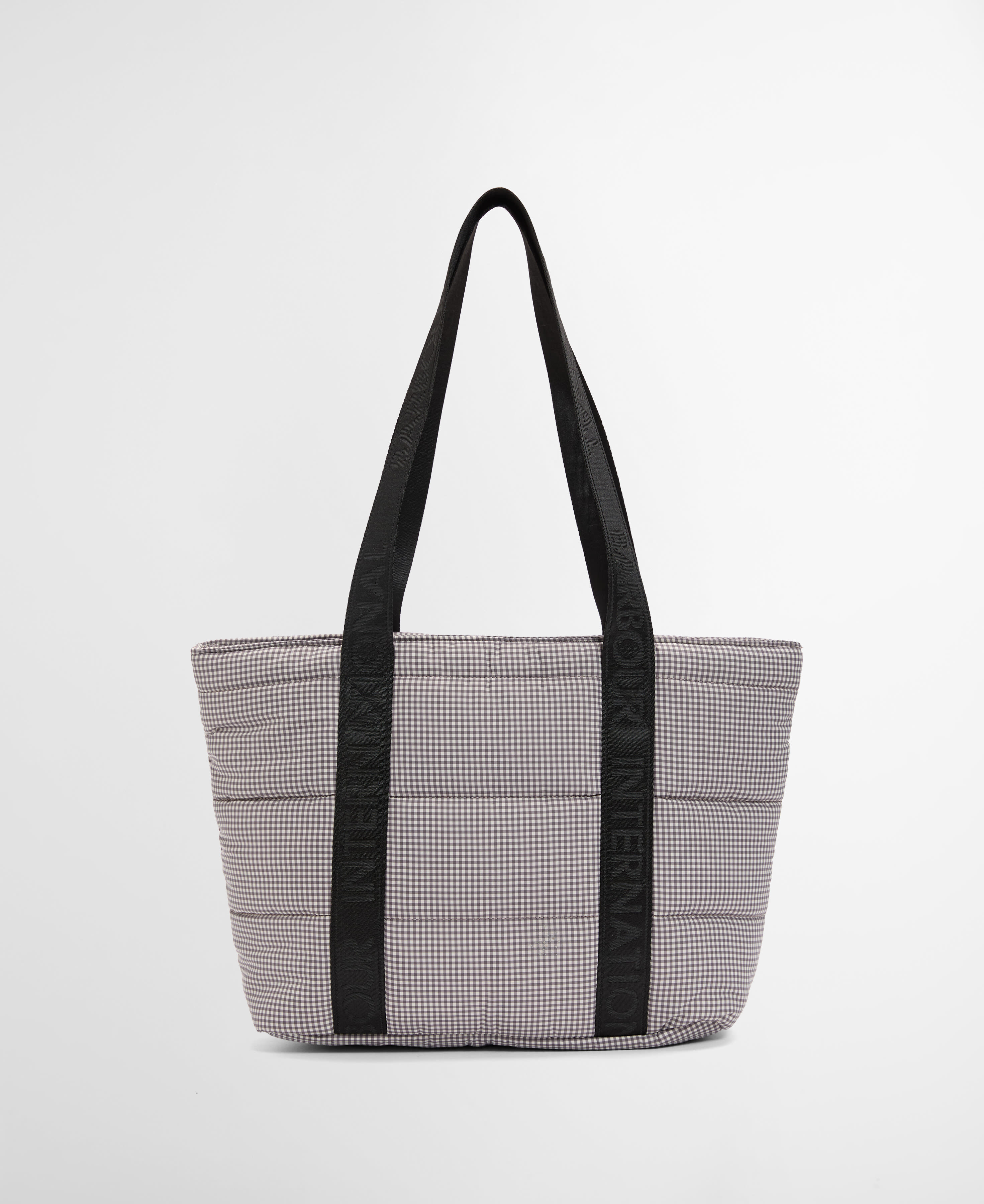 Monaco Check Baffle Quilted Tote Bag Truffle Check