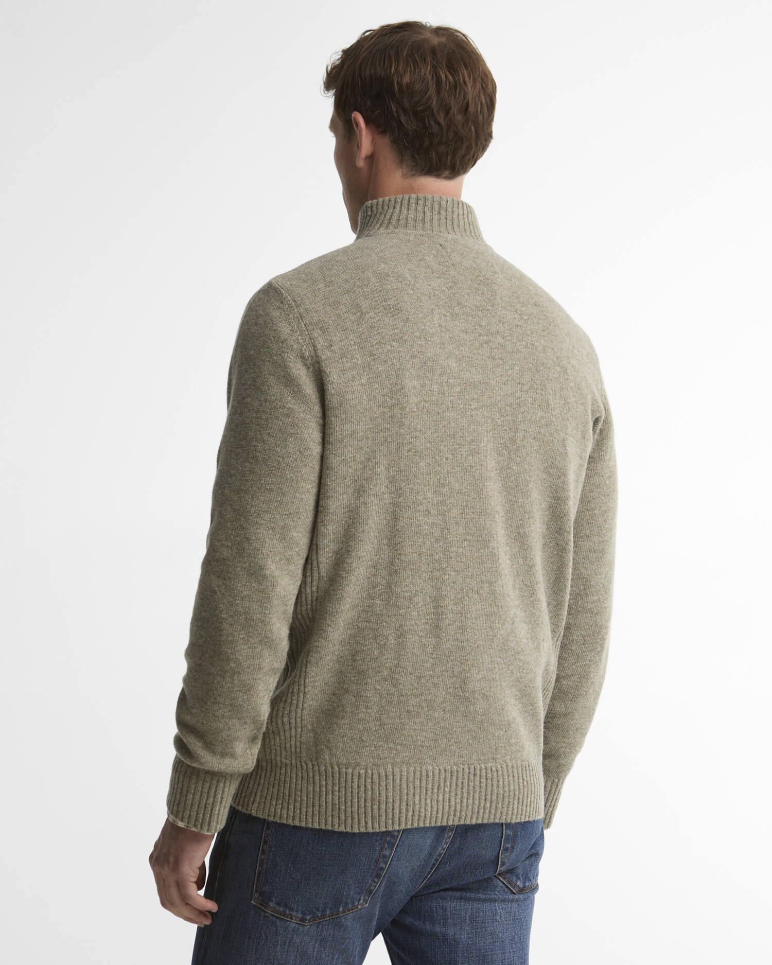 Nelson Essential Quarter-Zip Jumper Shadow Green image number 2