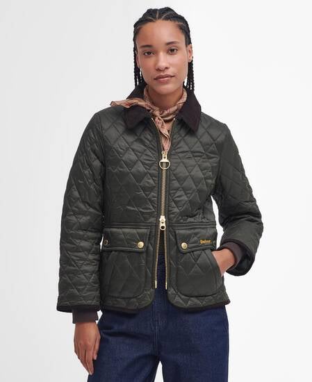 Beadnell Fitted Quilted Jacket Sage-Ancient