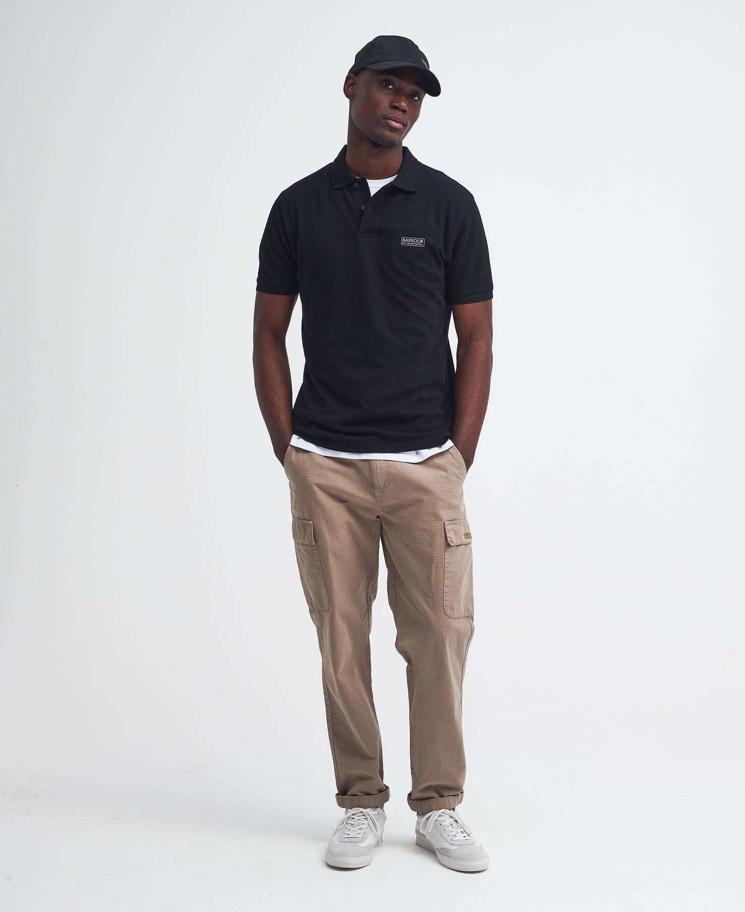 Essential Polo Shirt Black-Pewter image number 1