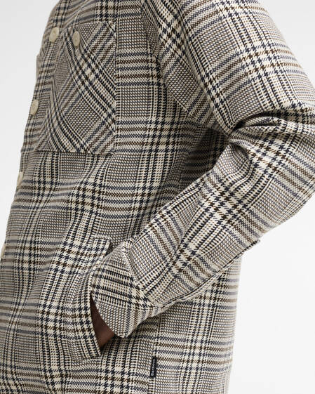 Alderney Houndstooth Overshirt Whisper White
