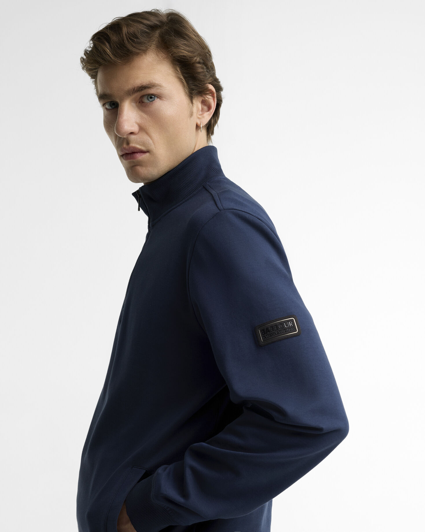 Ilford Interlock Quarter-Zip Sweatshirt Navy Blazer