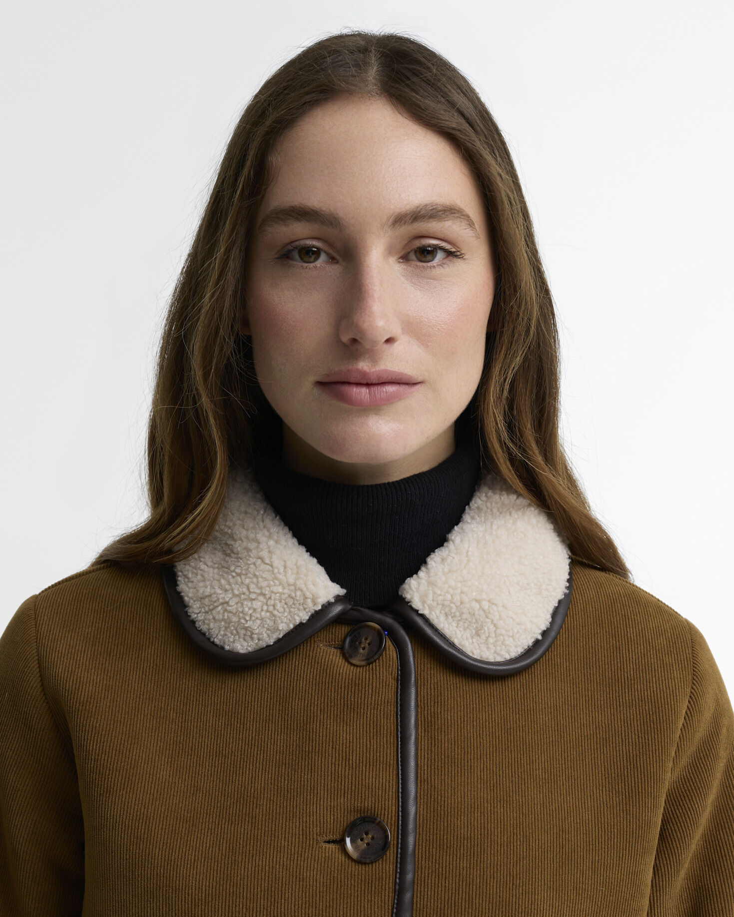 Penny Fleece Cord Jacket Tan/Ecru