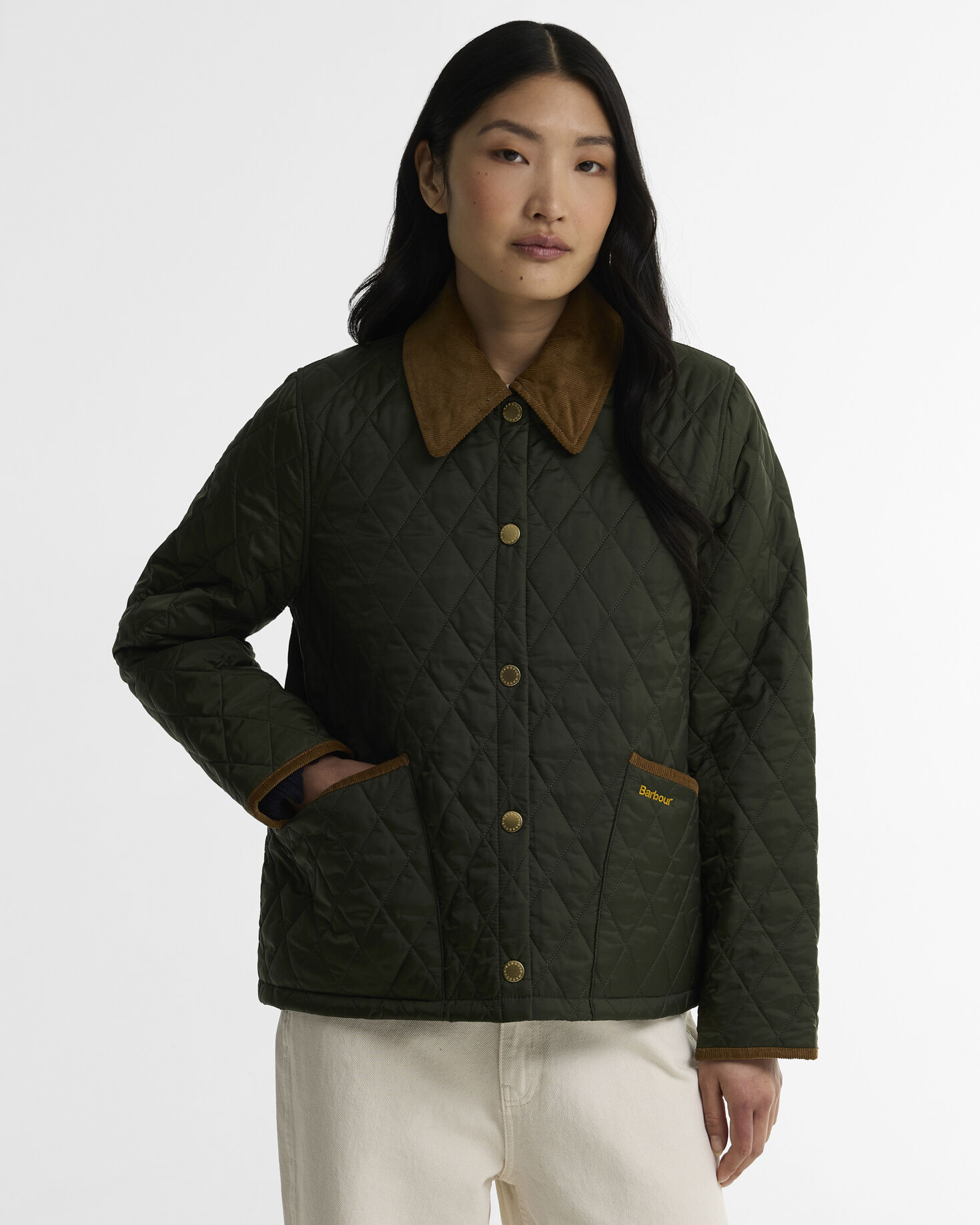 Icons Cropped Liddesdale Quilted Jacket Olive/Classic