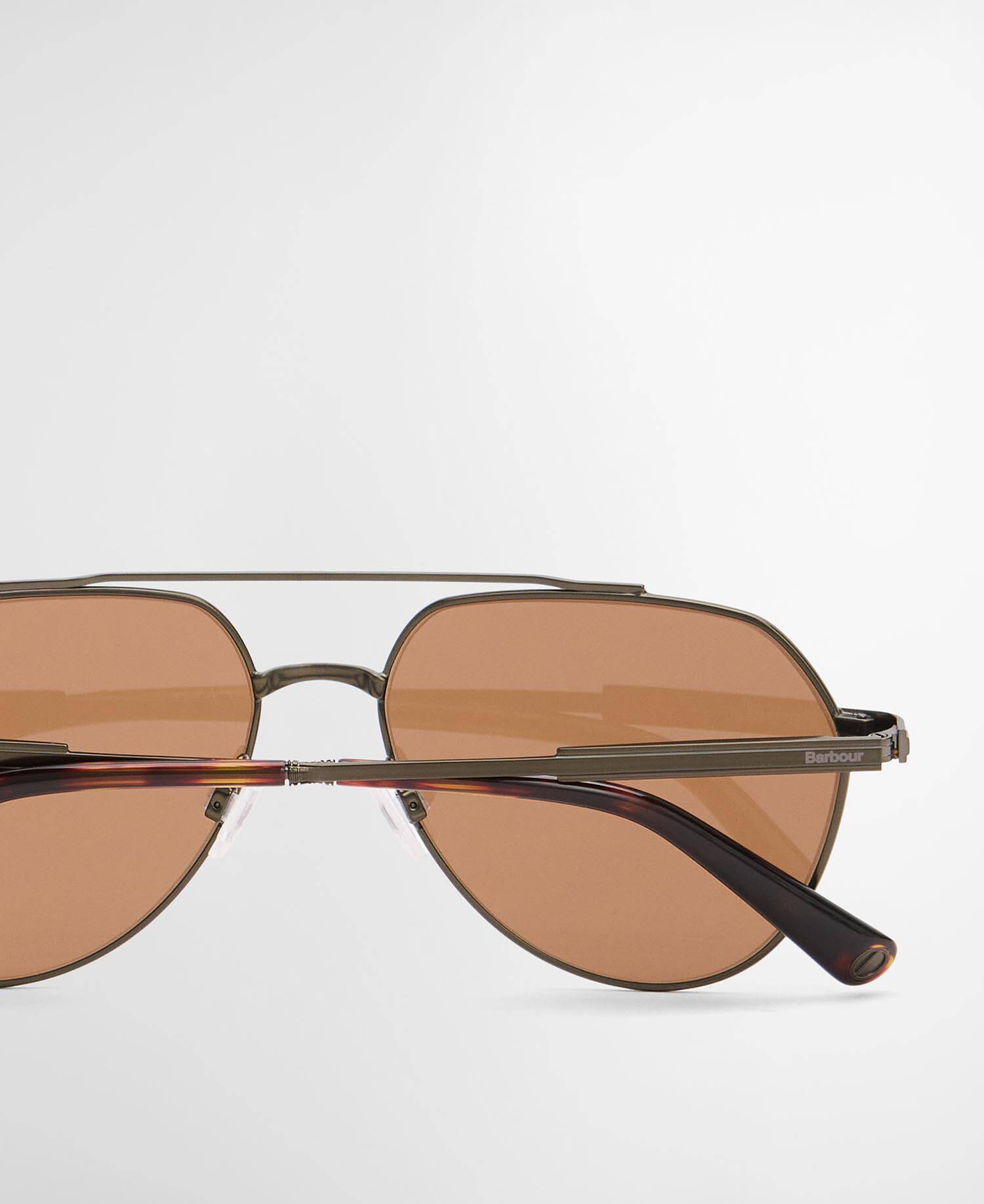 Tom Aviator Sunglasses Dark Gun / Tortoise image number 3