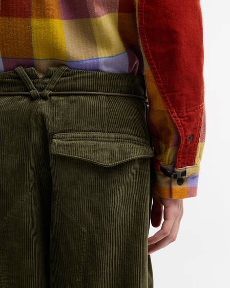 Pantaloni oversize a coste sottili Barbour x Norbit Olive