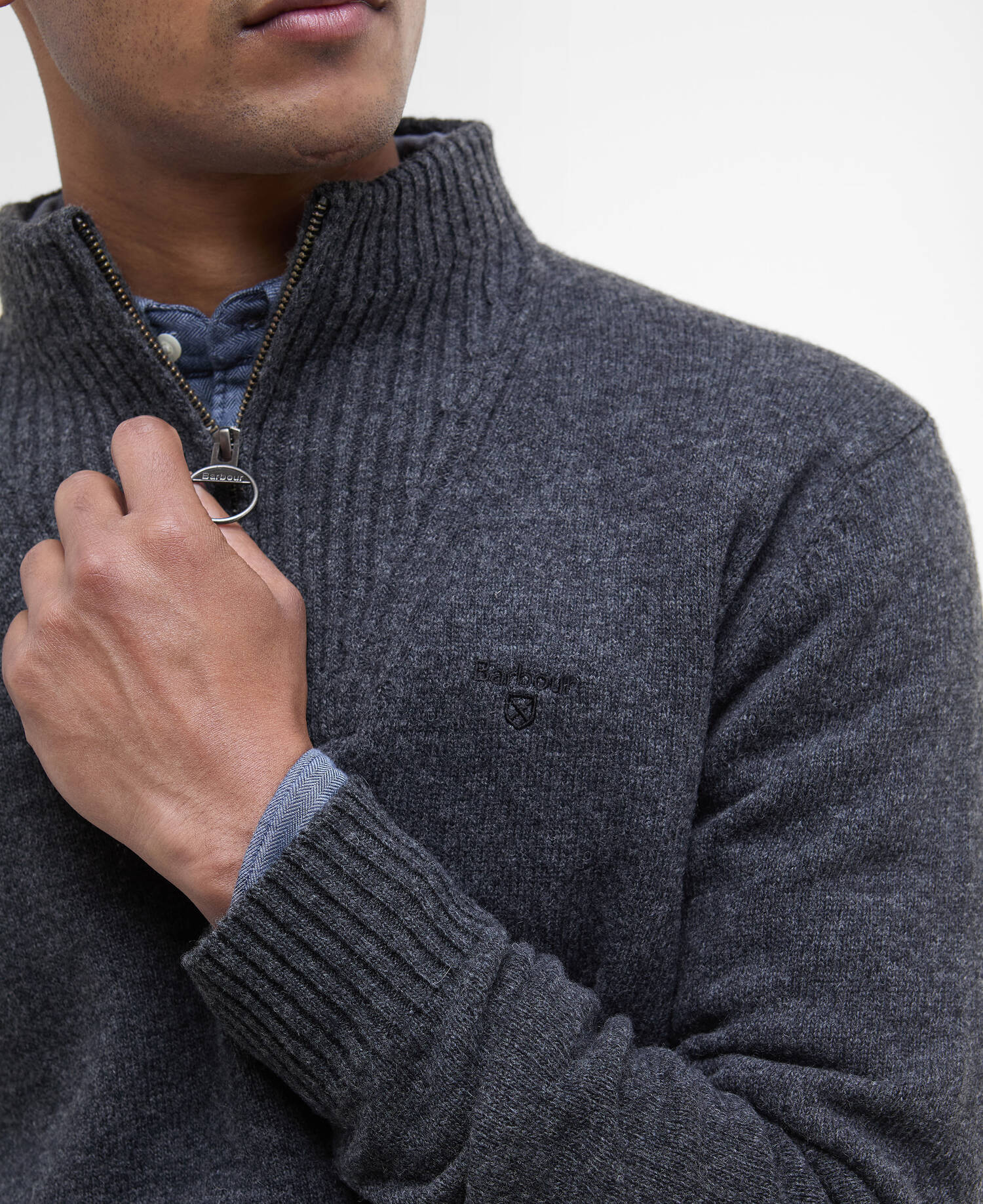 Essential Quarter-Zip Jumper Charcoal image number 4