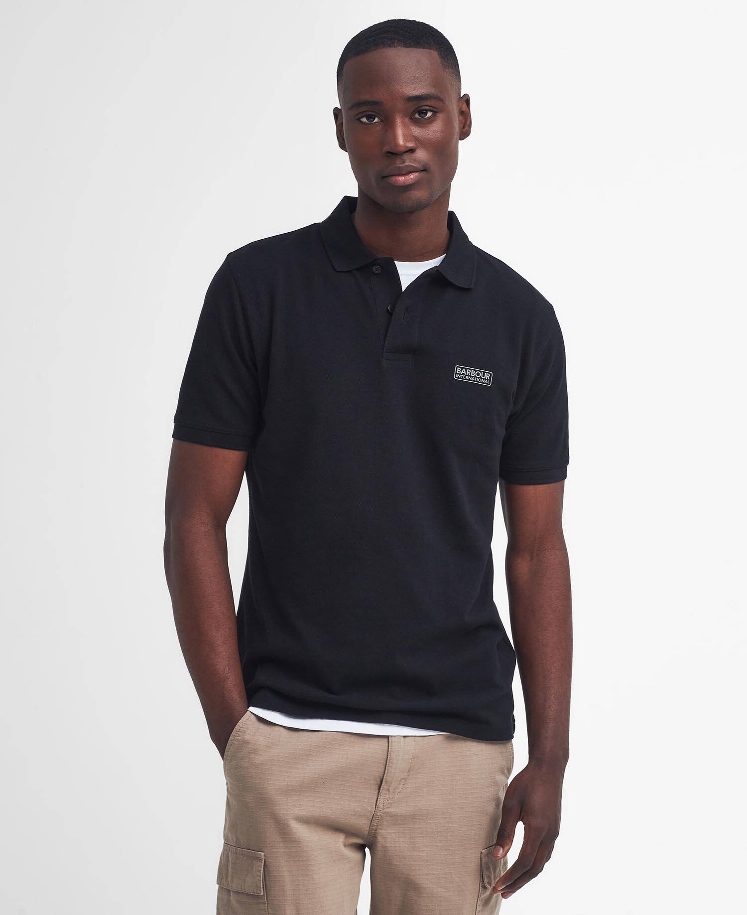 Essential Polo Shirt Black-Pewter image number 0