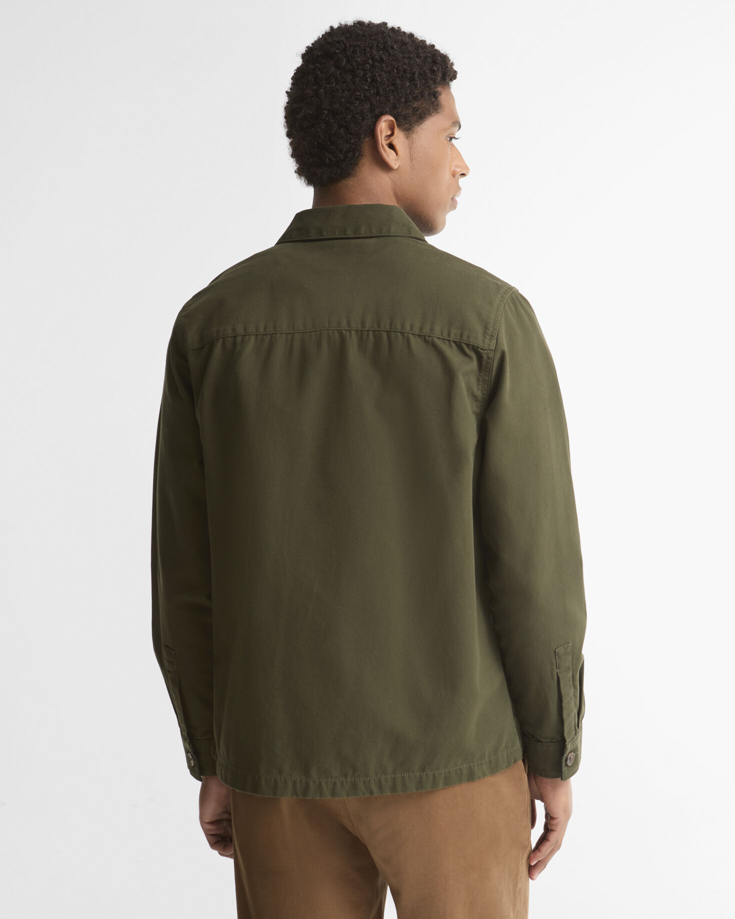 Barbour Overshirt Tartan Trimmed Washed Mushroom