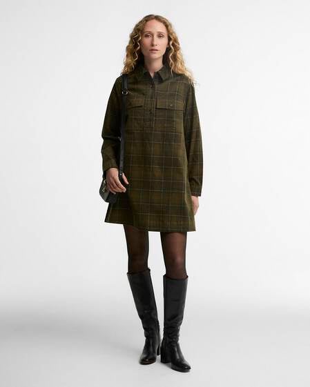 Shae Tartan Mini Dress Sage/Classic Tartan