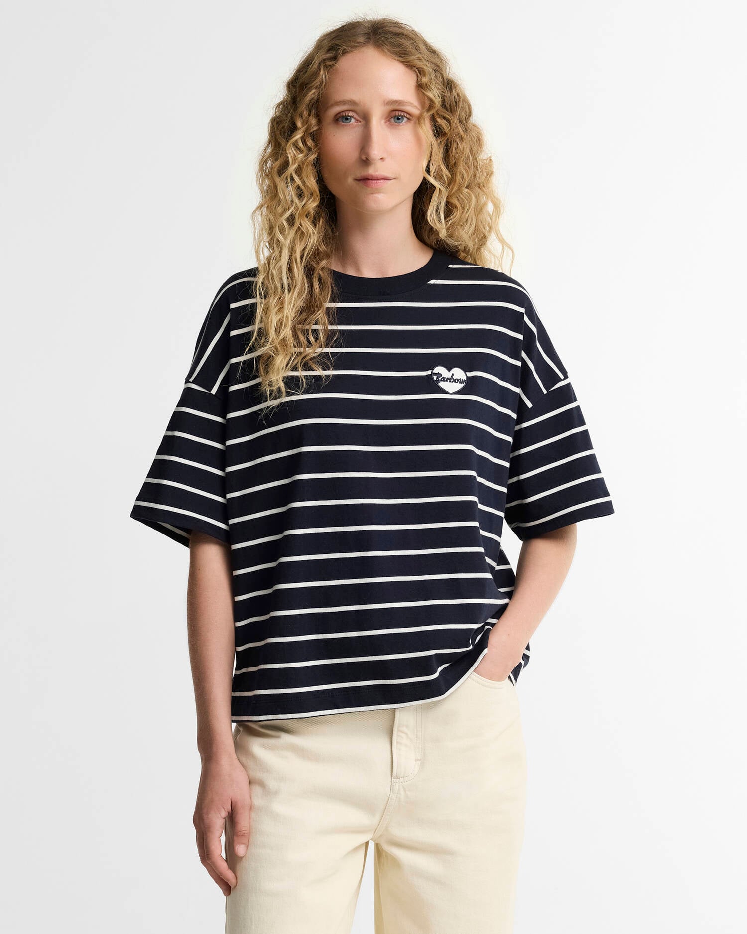 Barbour T-Shirt Ambleside Striped Dark Navy/Cloud image number 0