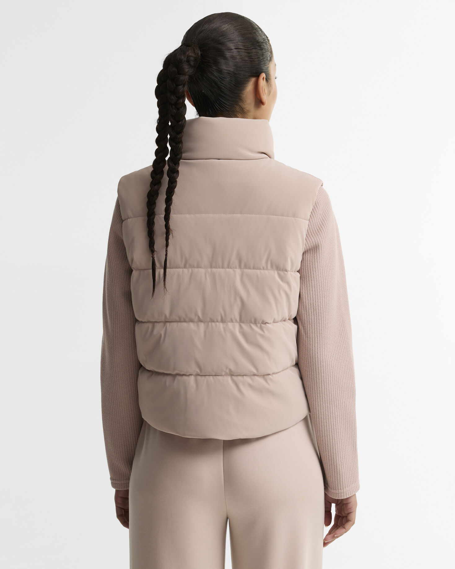 Balaton Faux-Velvet Quilted Sweatshirt Nutmeg