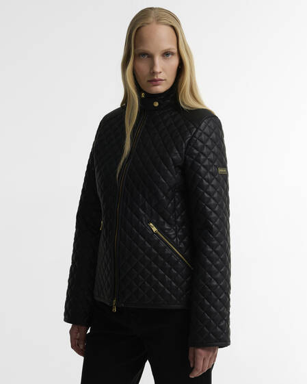 Binetto Faux-Leather Quilted Jacket Black