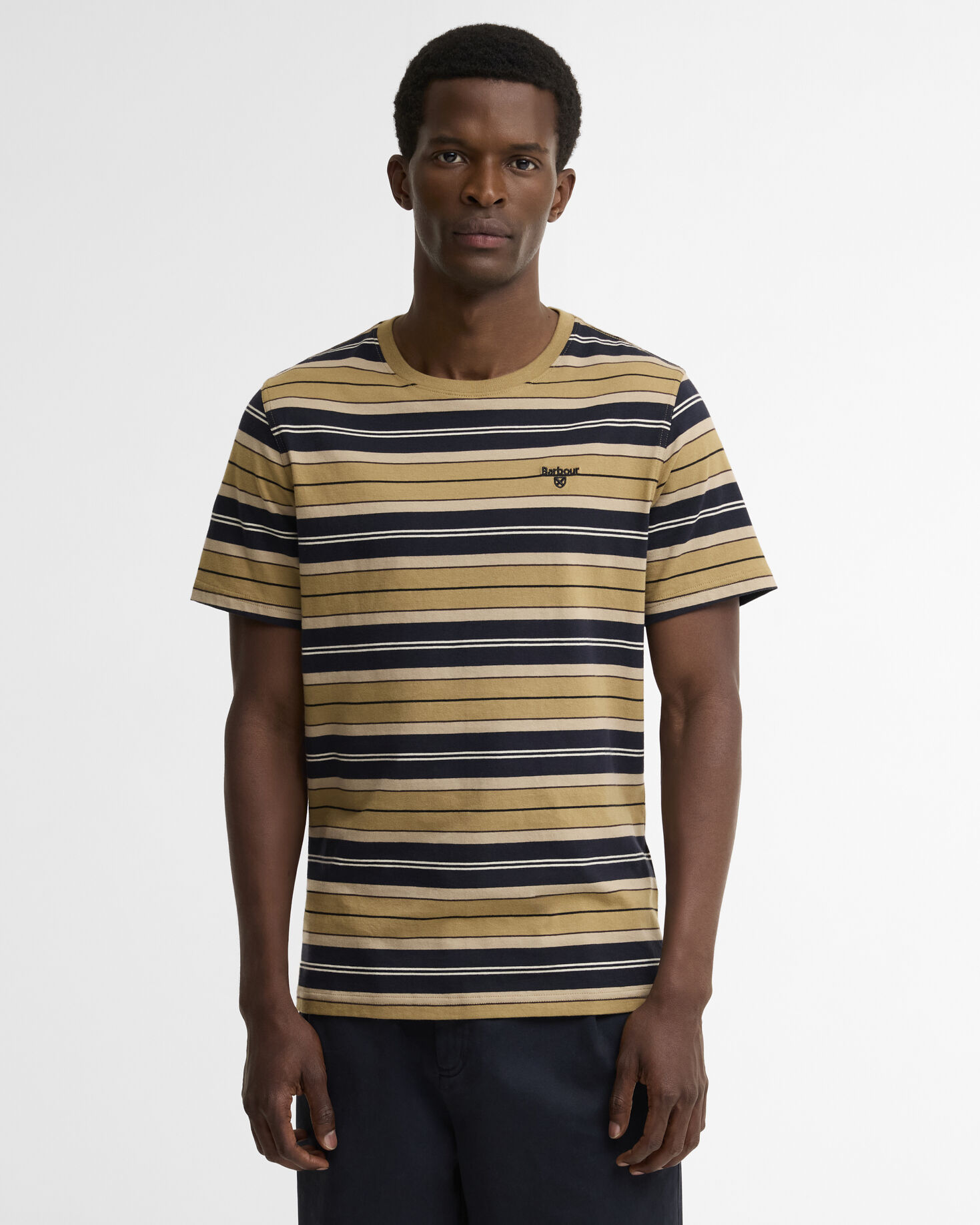 Barbour T-Shirt Tartham Striped Tailored Stone