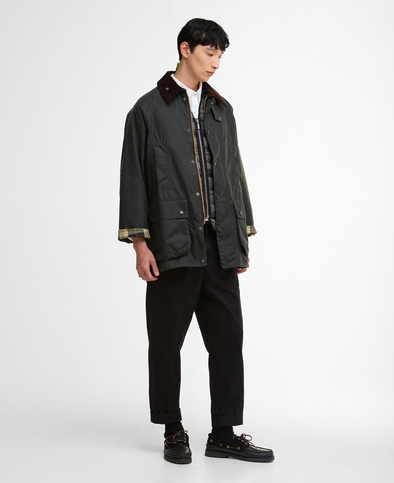 Oversized Beaufort Waxed Jacket Sage