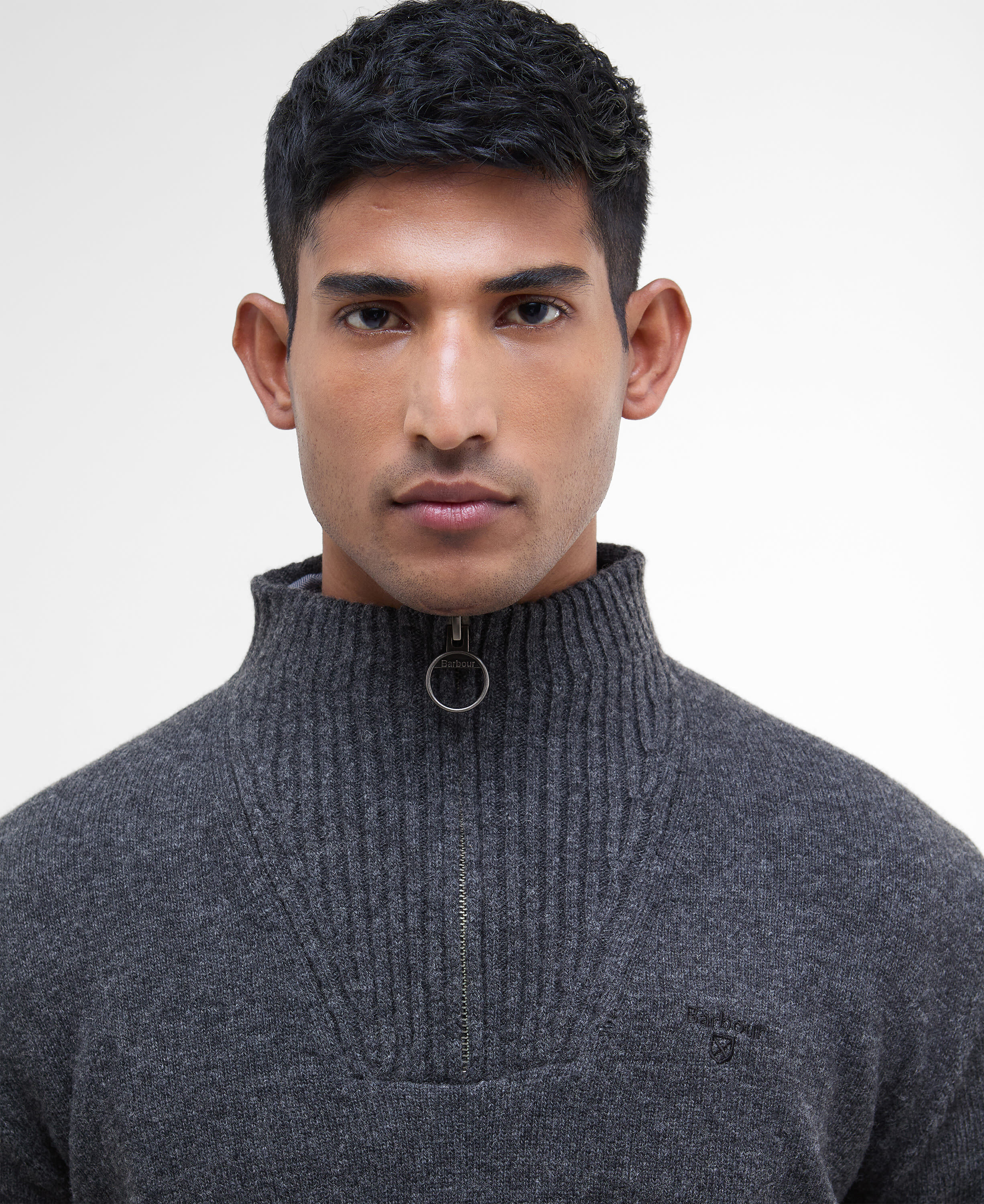 Essential Quarter-Zip Jumper Charcoal