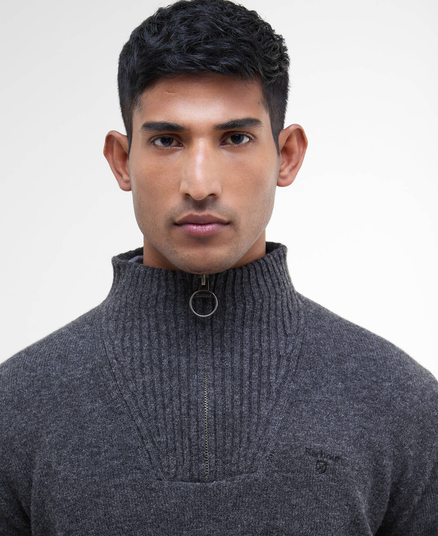 Essential Quarter-Zip Jumper Charcoal image number 3