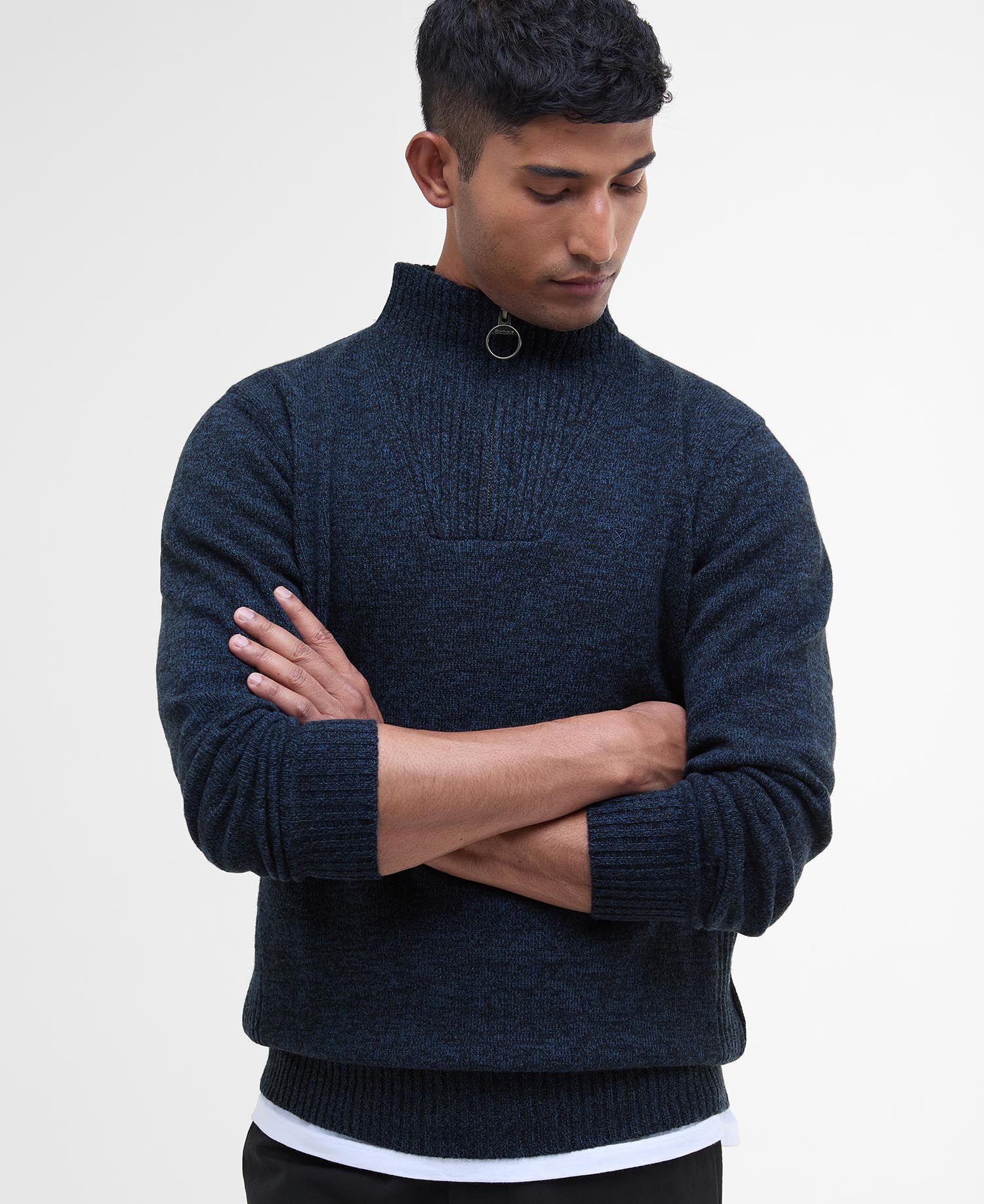 Maglione con mezza zip in lana d'agnello Essential