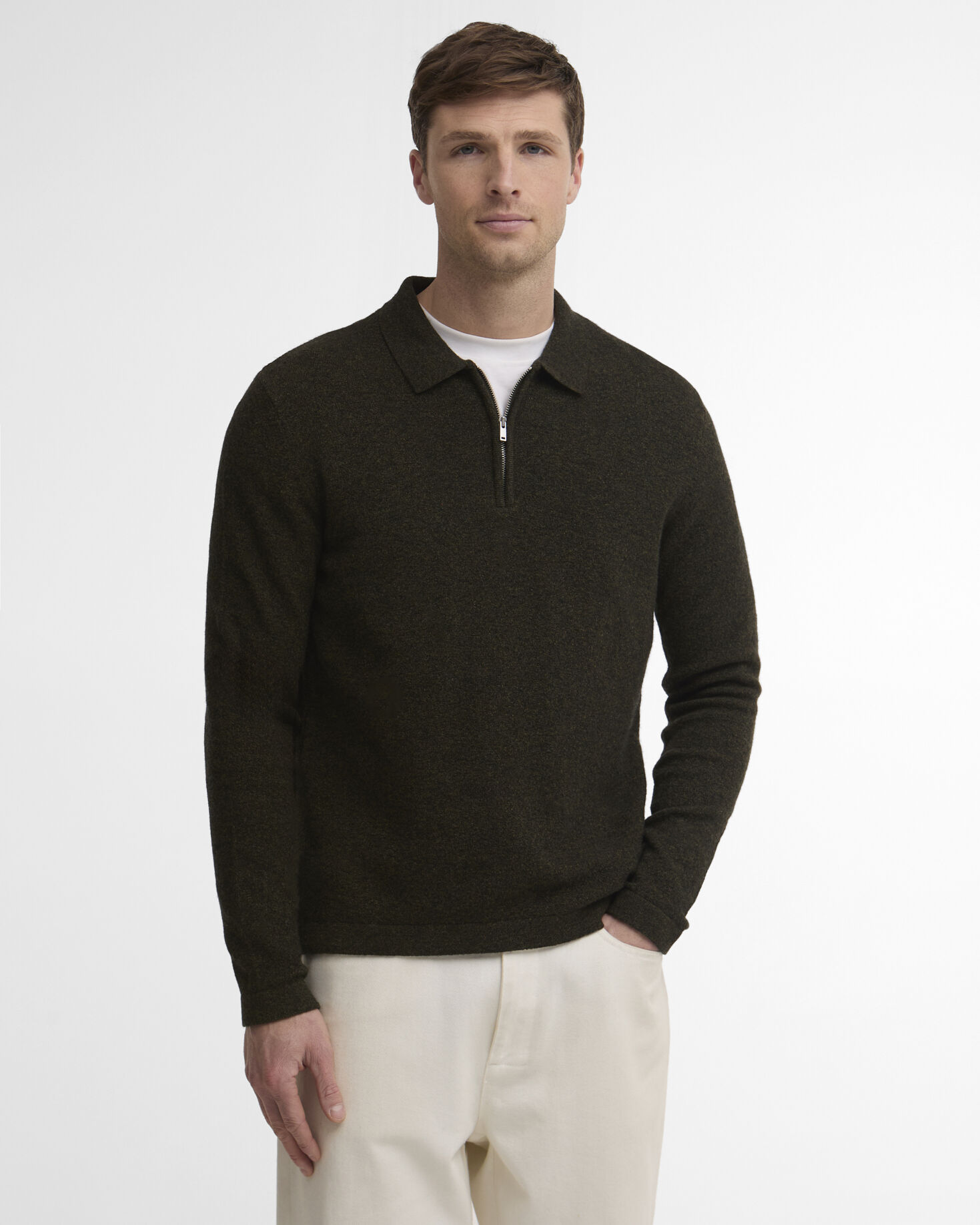 Bearsted Knitted Polo Shirt Sage