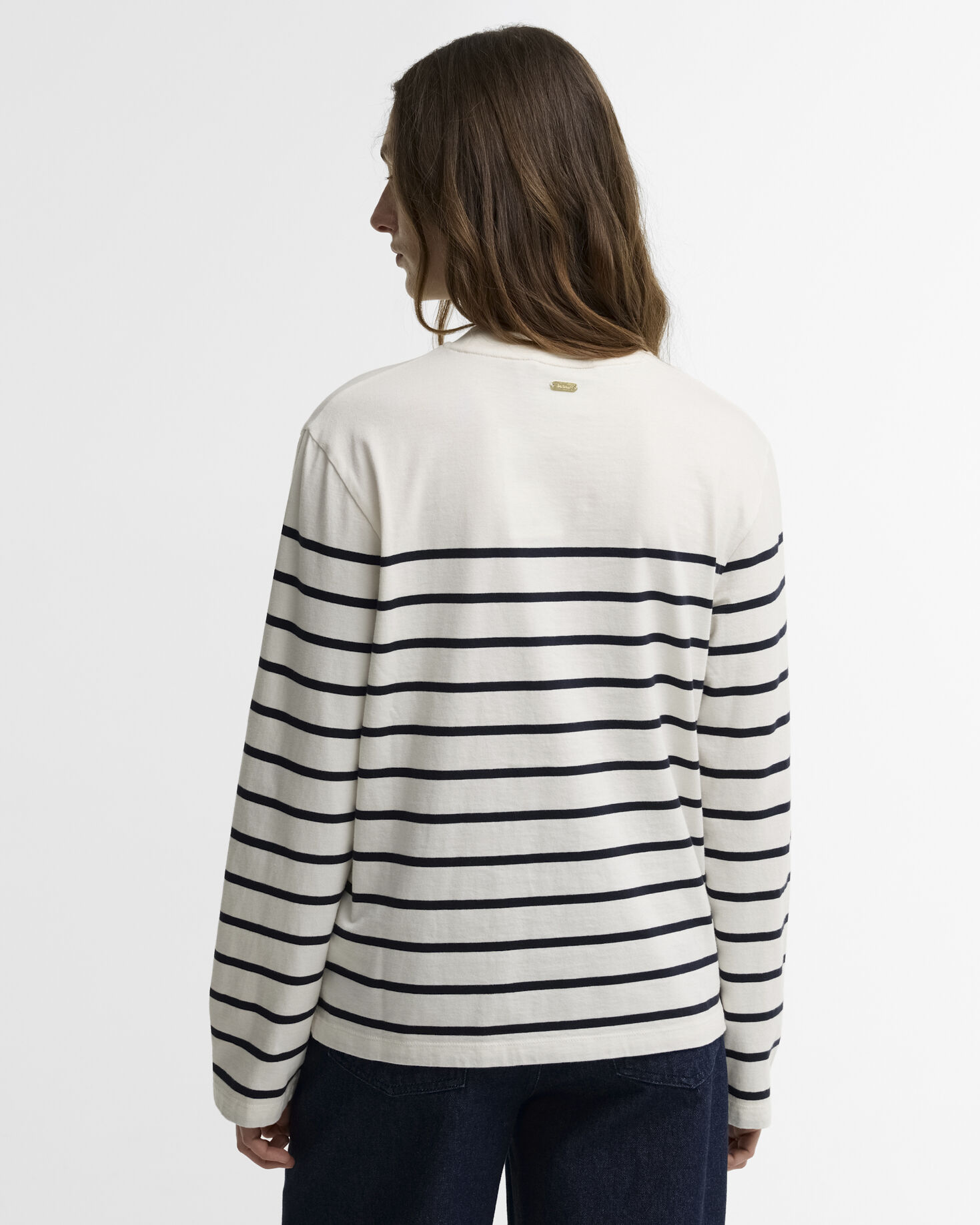 Barbour Langarmshirt Harling Striped Cloud/Dark Navy