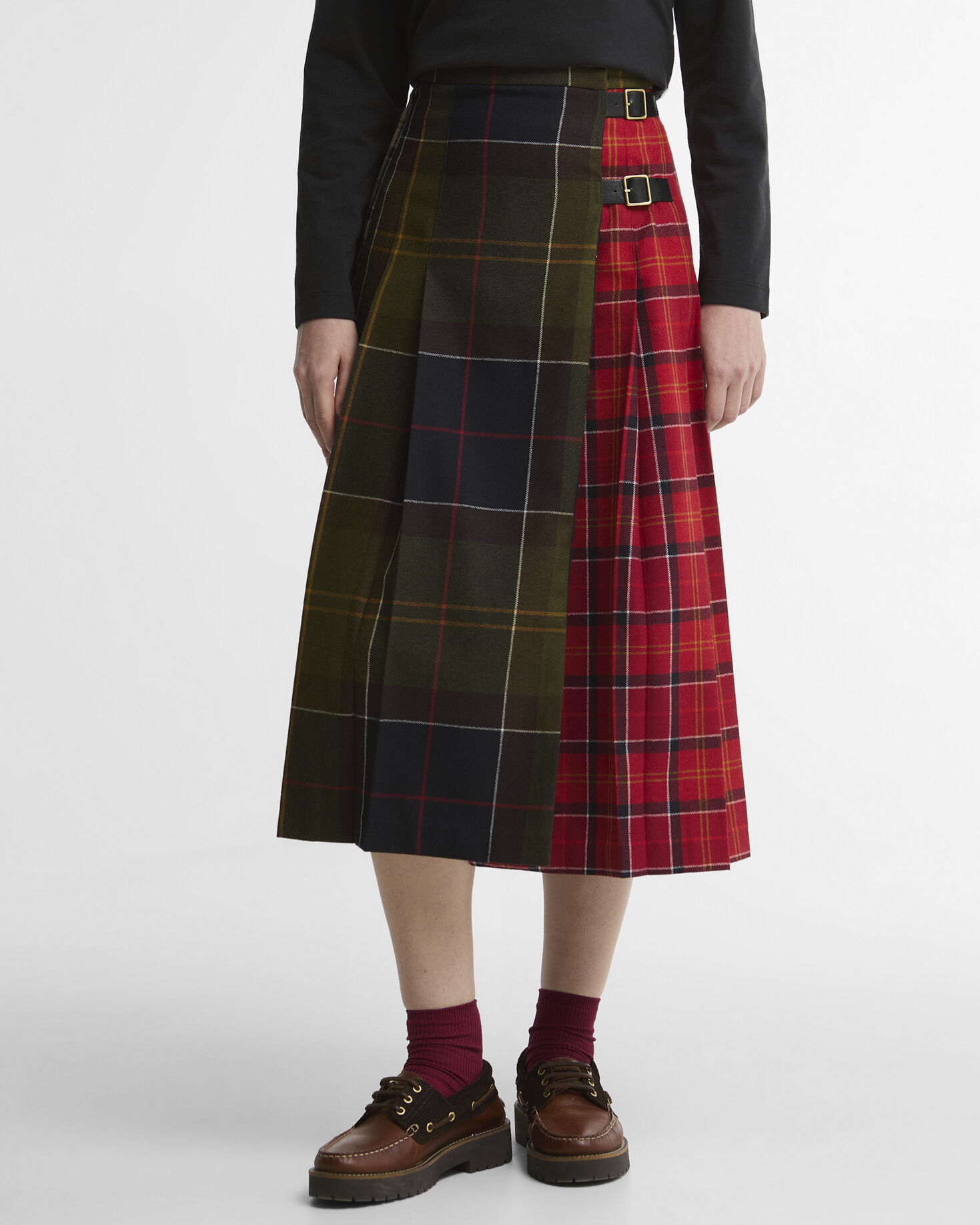Marena Tartan Midi Skirt Cardinal Tartan Multi