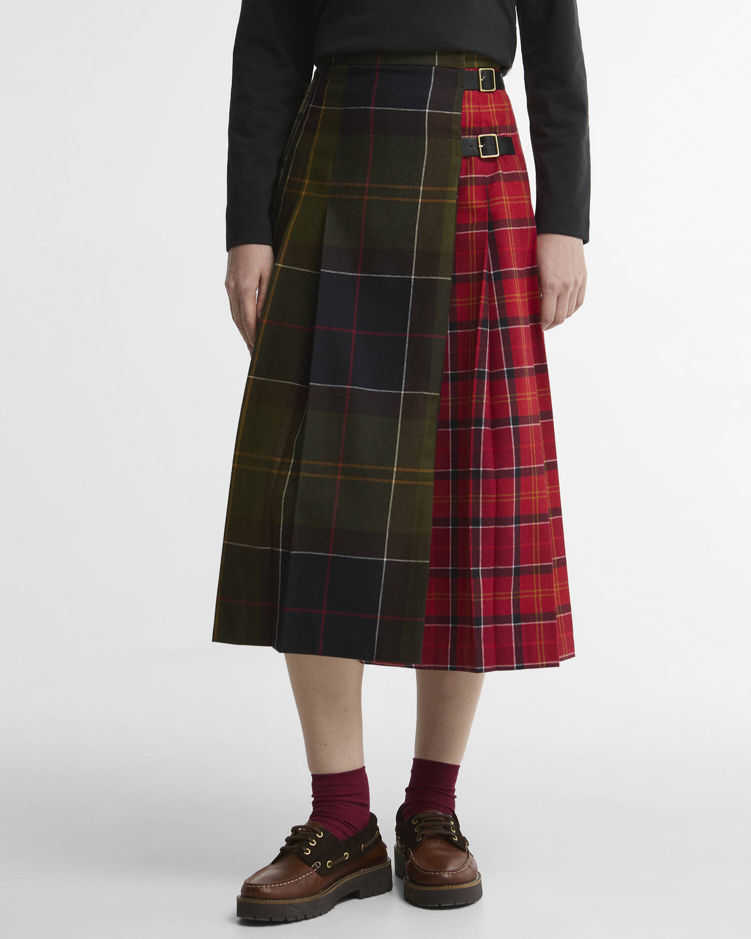 Marena Tartan Midi Skirt Cardinal Tartan Multi image number 1