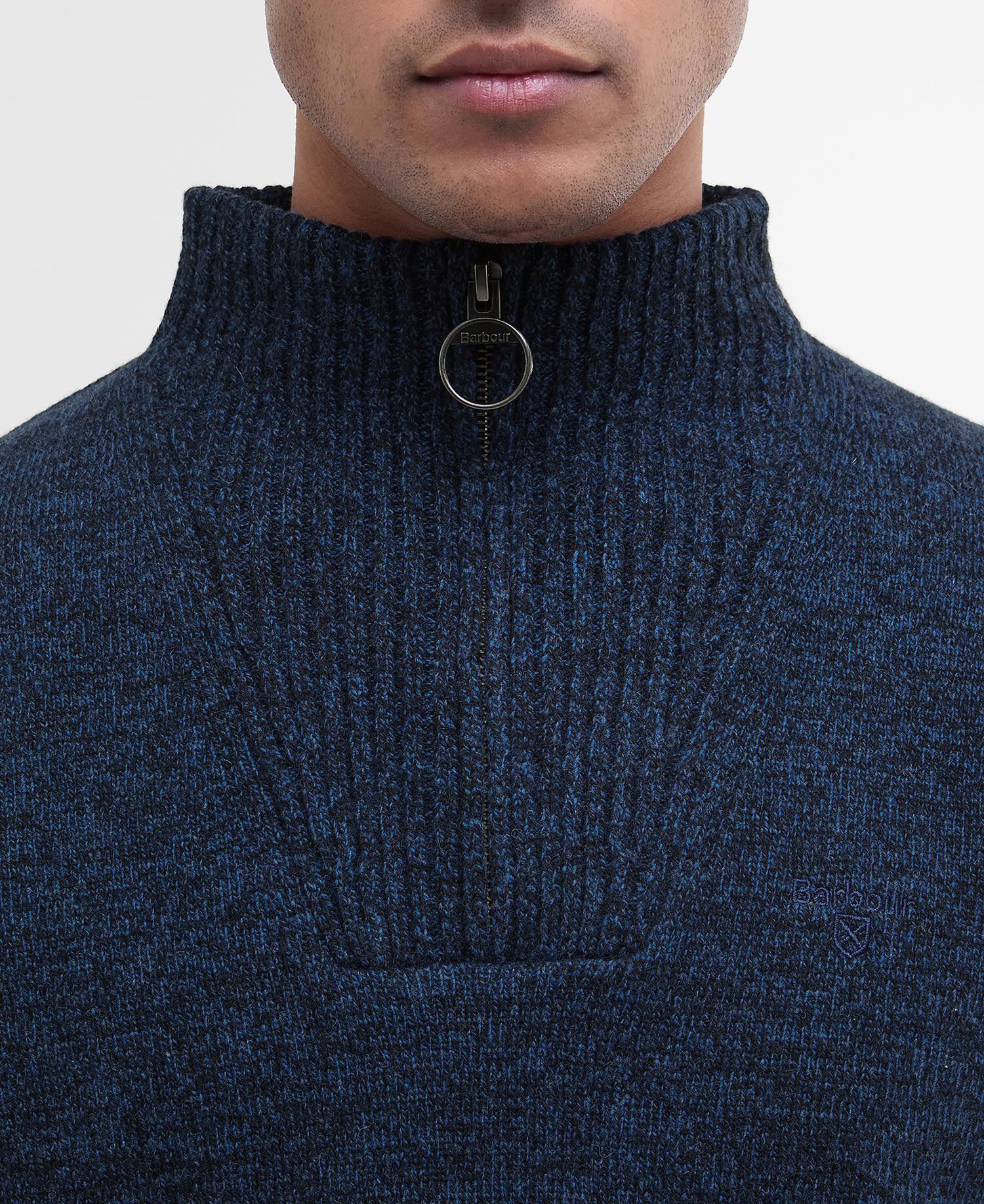 Maglione con mezza zip in lana d'agnello Essential