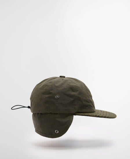 Cappellino cerato in stile aviatore Barbour x Norbit Archive Olive