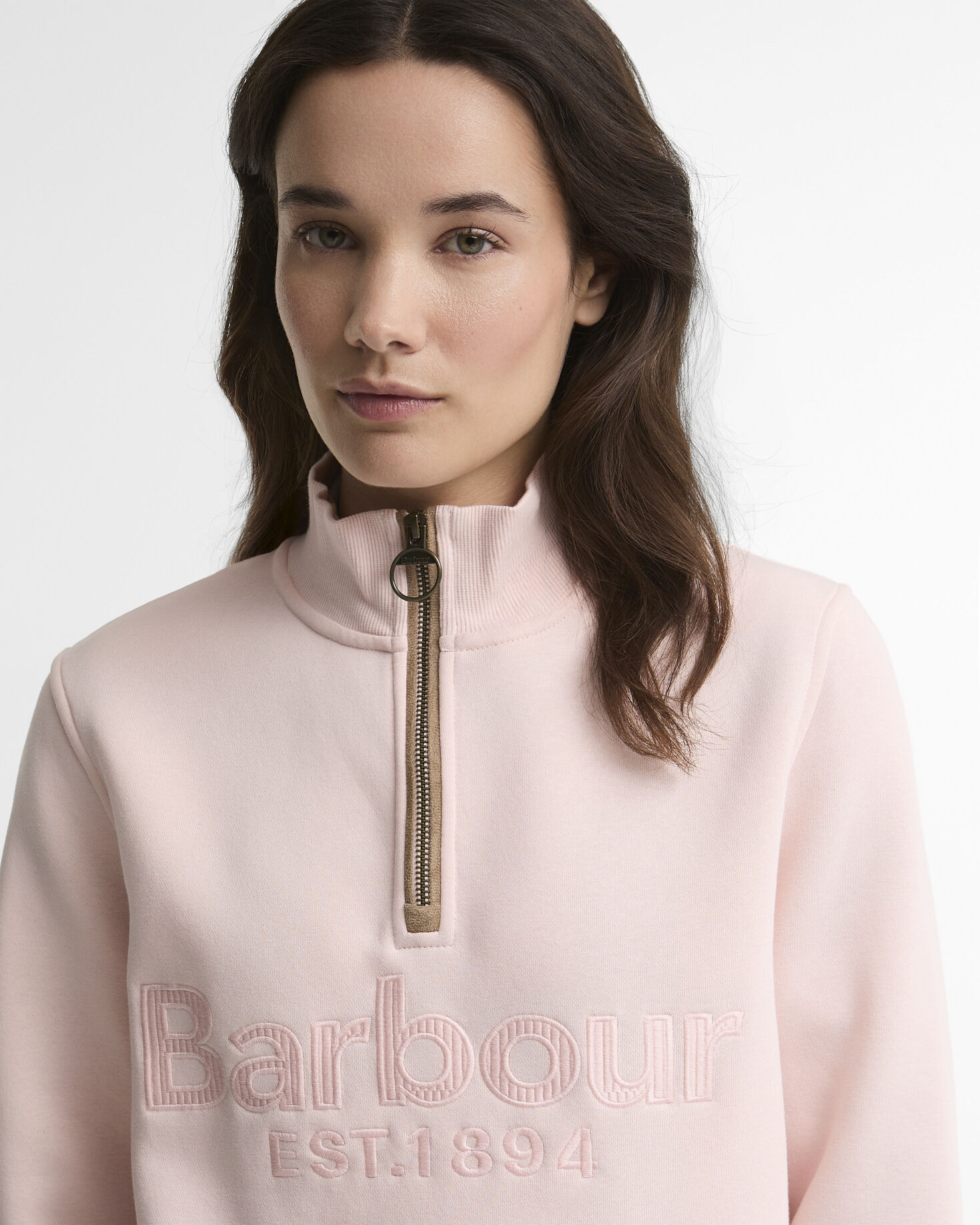 Cynthia Quarter-Zip Jumper Pink Blush