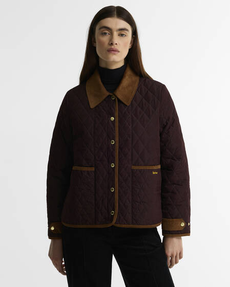 Ainsdale Patchwork Quilted Jacket Fig/Muted