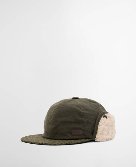 Cappellino cerato in stile aviatore Barbour x Norbit Archive Olive