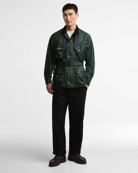 B.Intl Freizeitjacke Distressed 90th Anniversary A7 Green