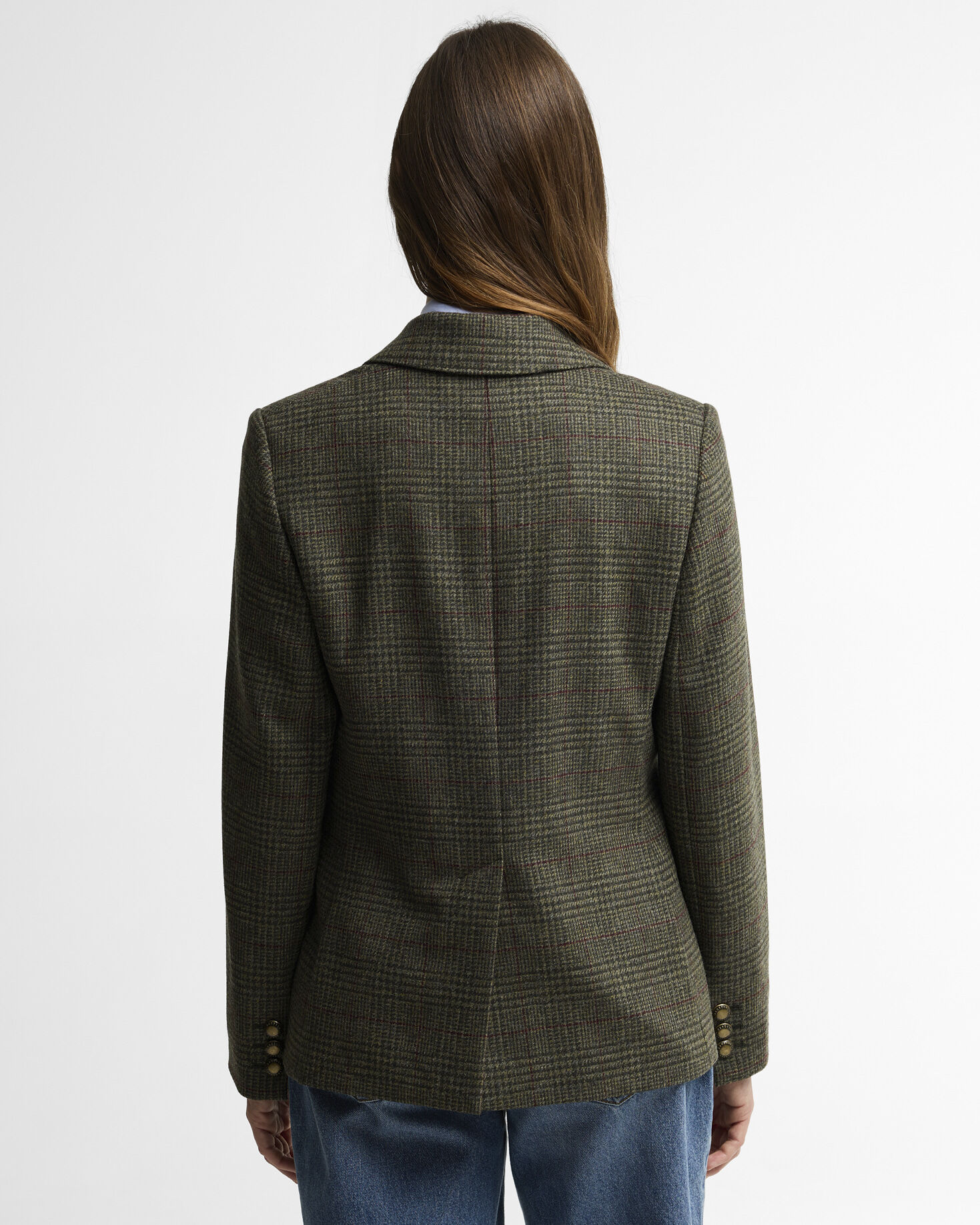 Blazer leggermente aderente Browning Olive Prince Of Wales Check