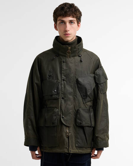 Giacca cerata in tessuto ripstop Barbour x Norbit Archive Olive