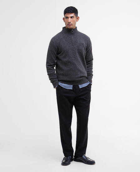 Essential Quarter-Zip Jumper Charcoal