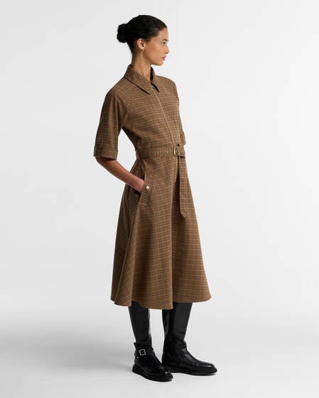 Carville Midi Dress Muted Tartan
