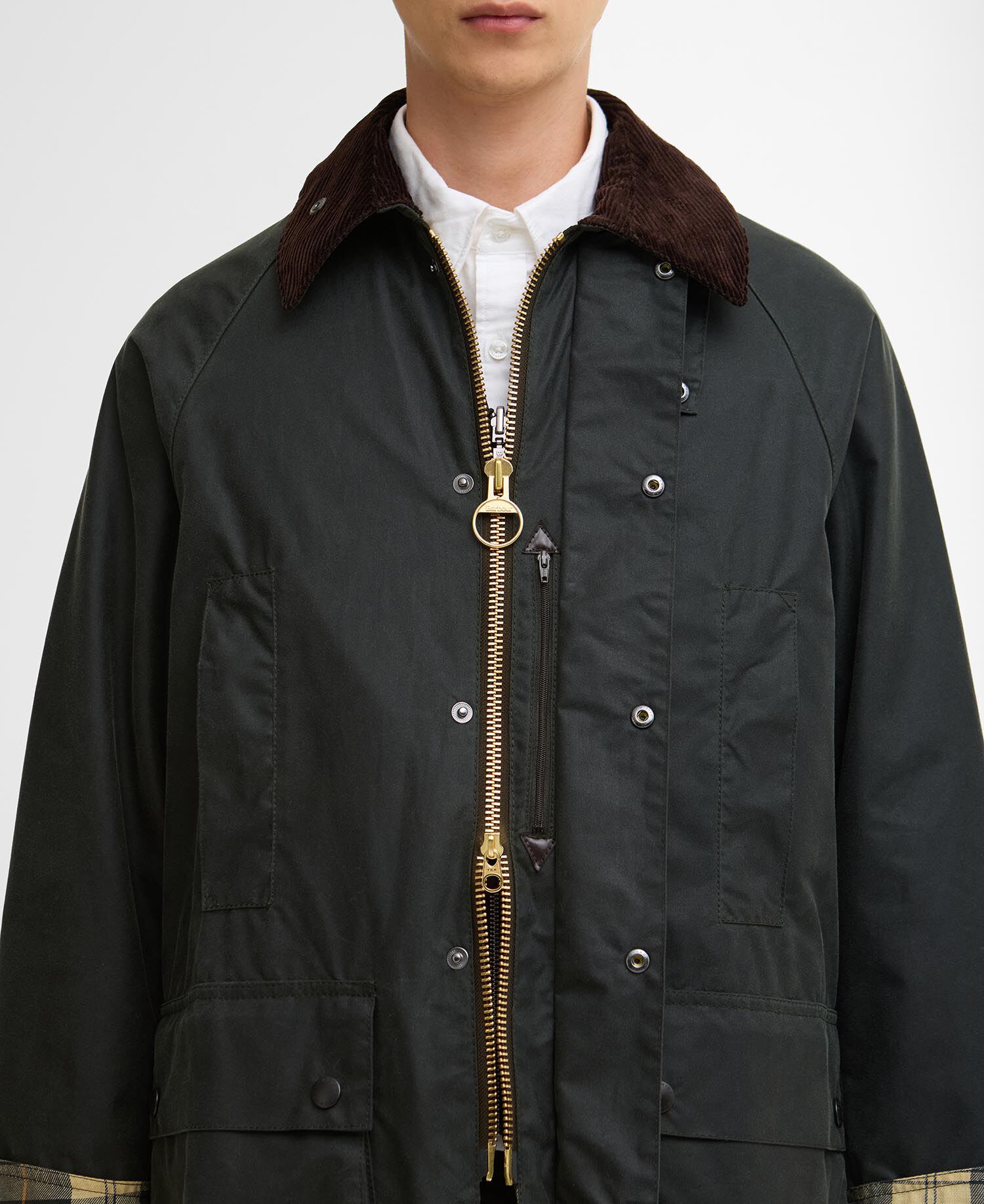 Oversized Beaufort Waxed Jacket Sage