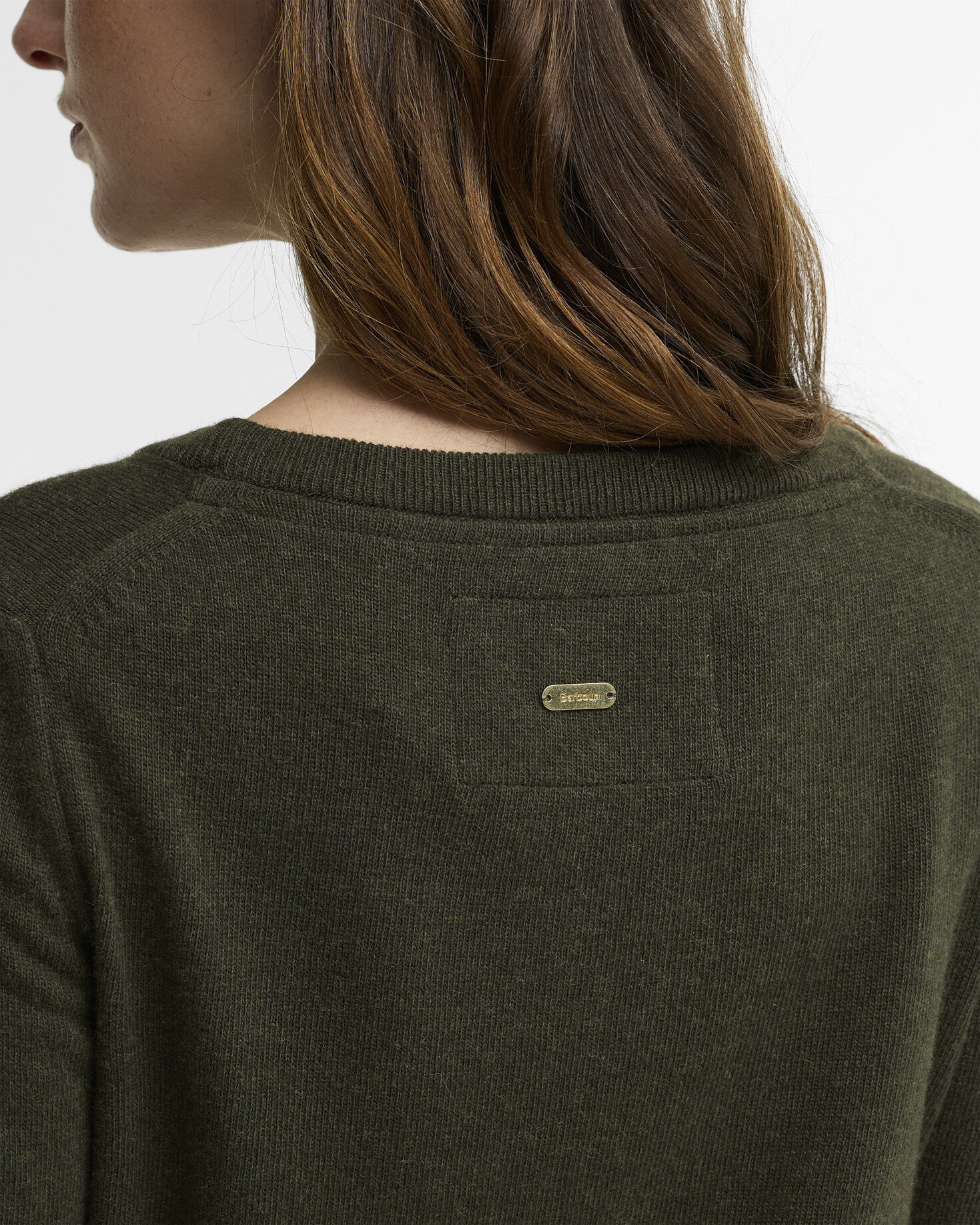 Pendle Crew Neck Jumper Olive/Birchwood Tartan