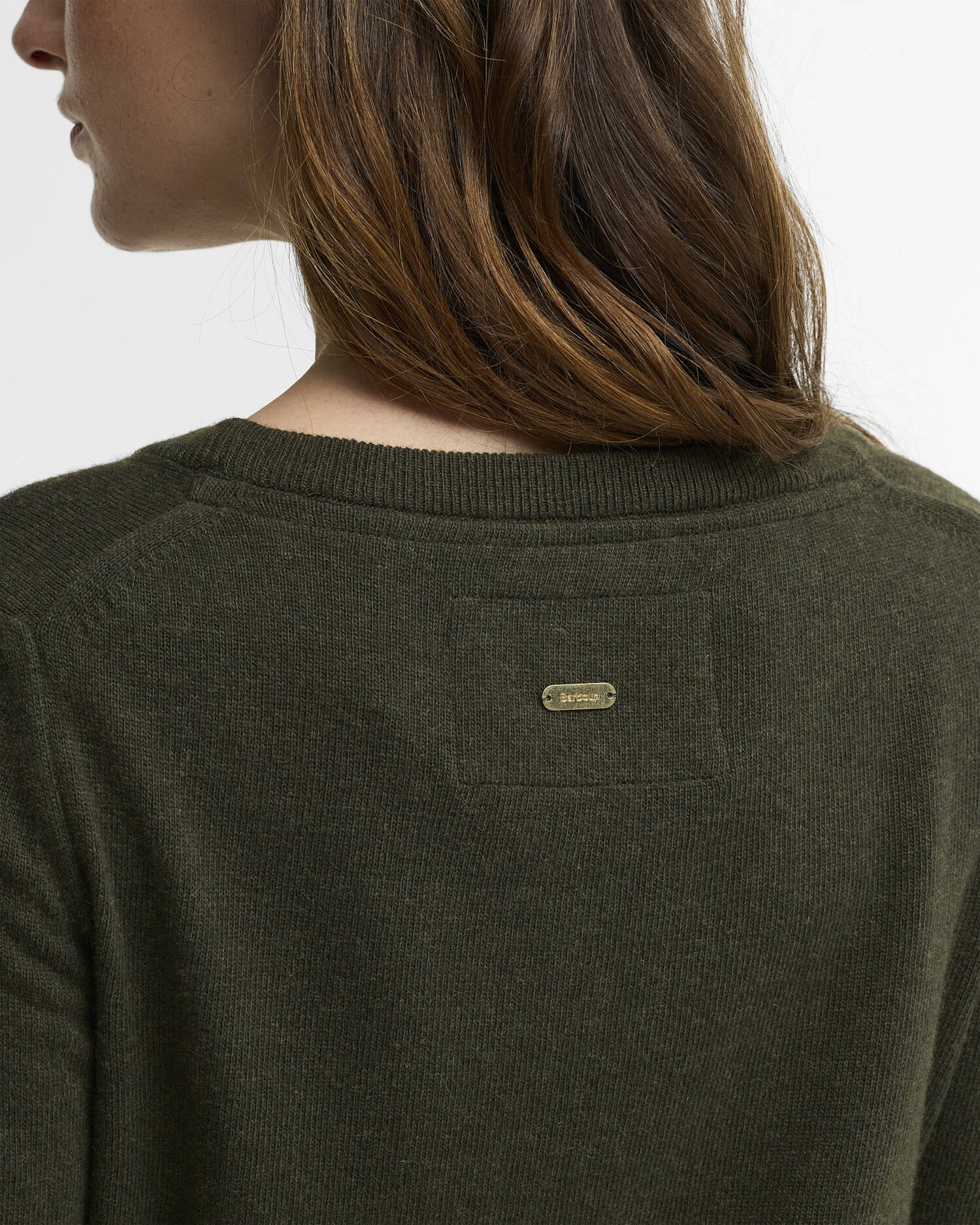 Pendle Crew Neck Jumper Olive/Birchwood Tartan image number 4