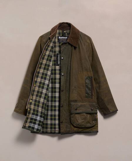 Barbour Re-loved Men's Beaufort Waxed Jacket - Size 36 Olive
