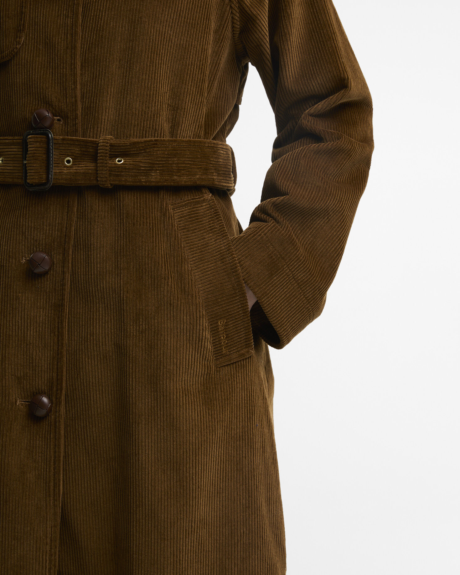 Antonella Cord Trench Coat Tan/Birchwood Dress