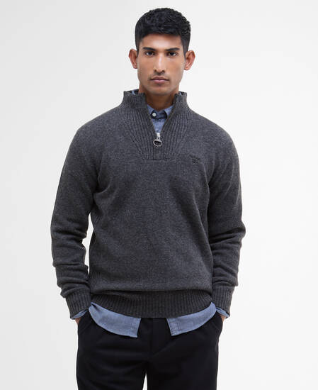 Essential Quarter-Zip Jumper Charcoal