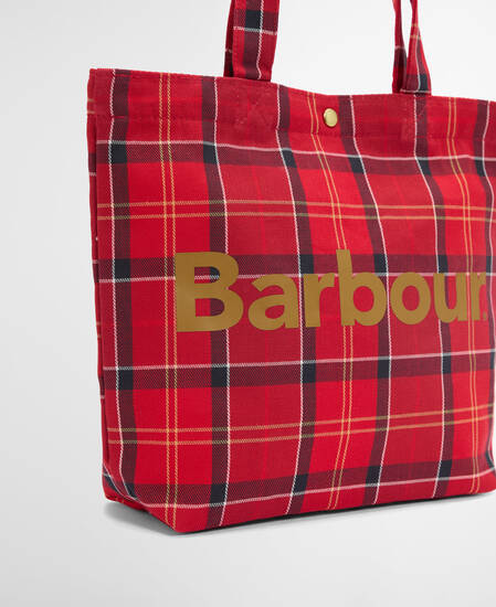 Borsa tote in tartan Mini Telfield Cardinal Tartan