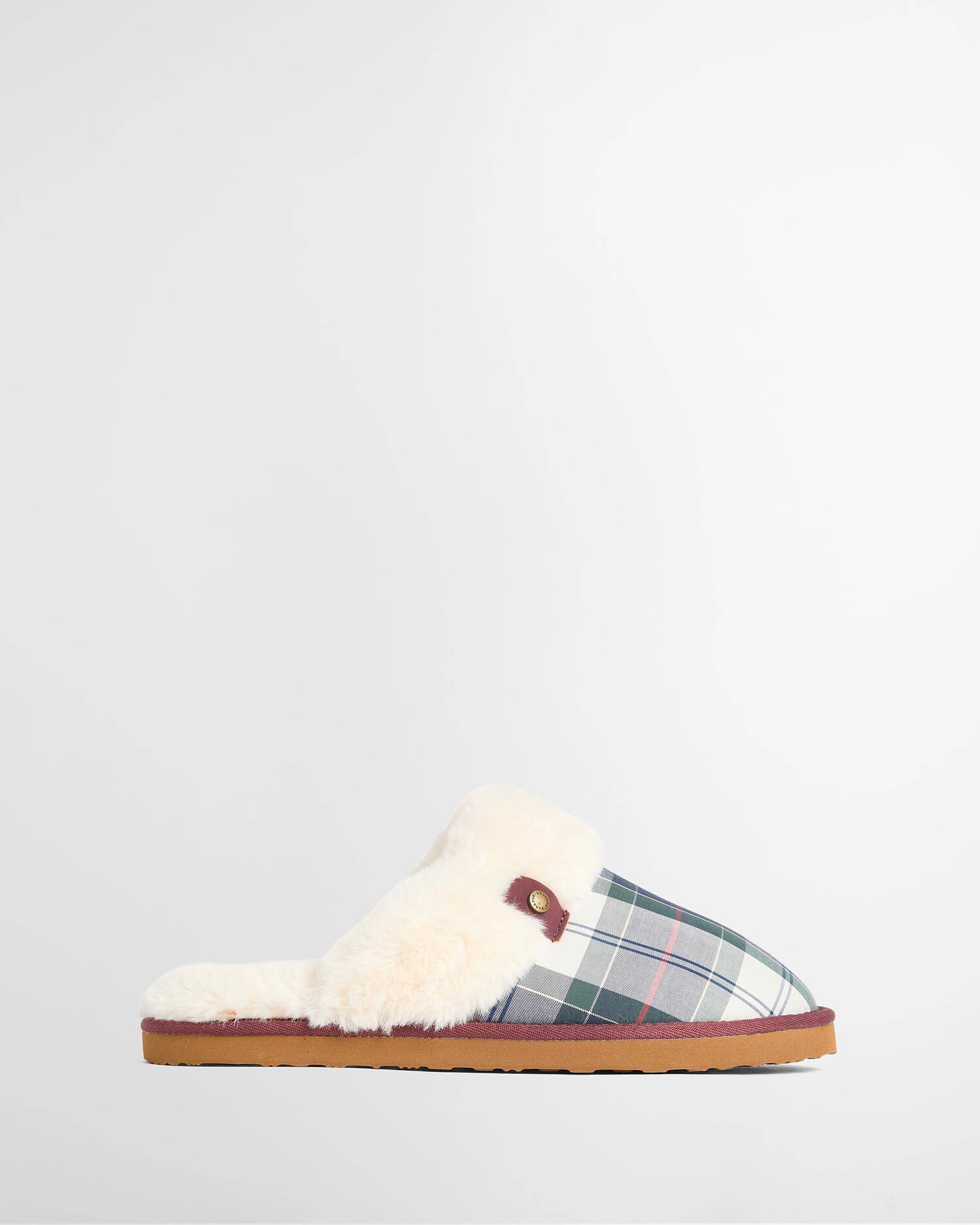Claudia Tartan Mule Slippers Lt Evergreen Festive Tartan image number 0