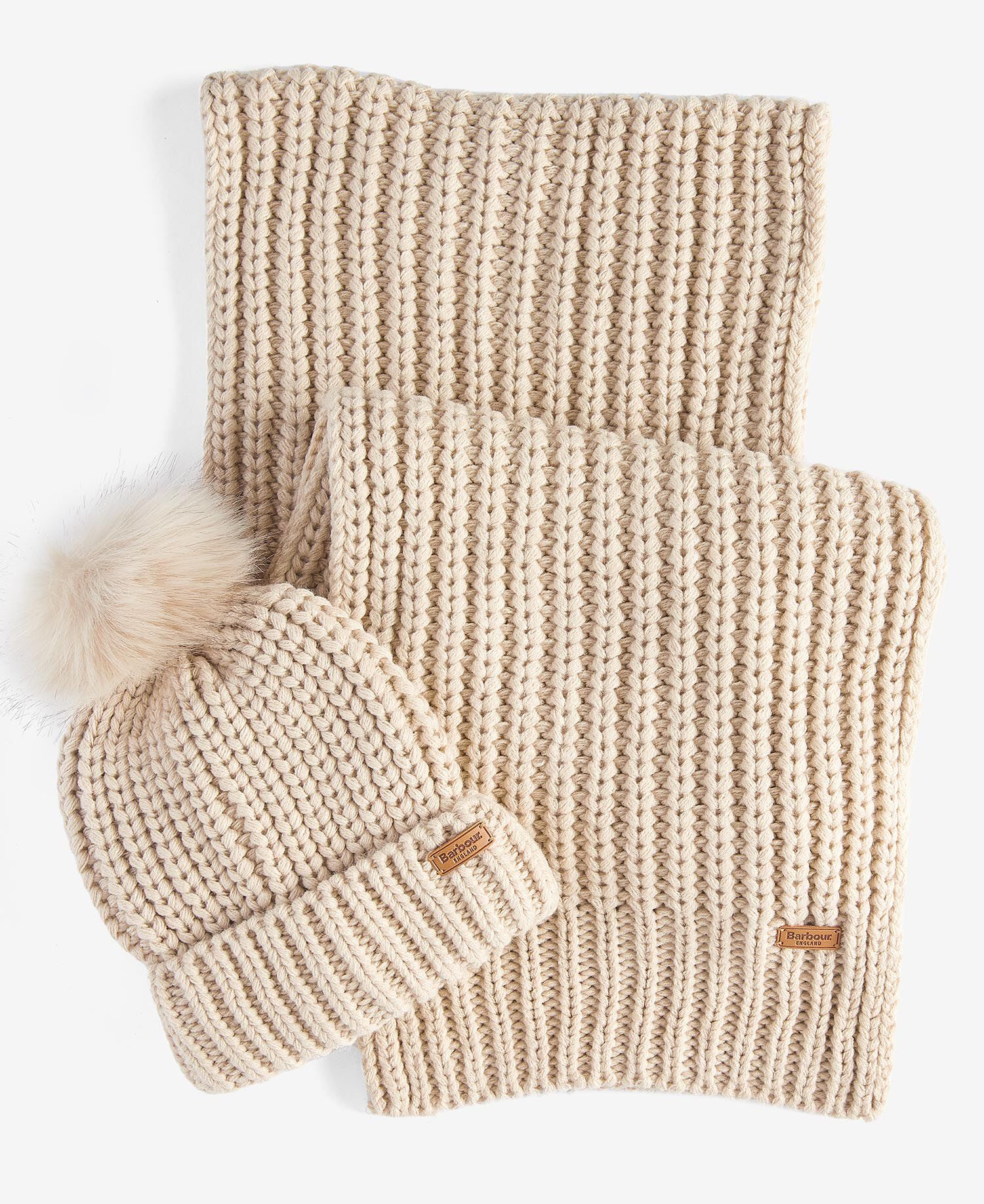 Saltburn Beanie & Scarf Gift Set Pearl